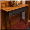 F02. Pine side table with 1 drawer 30”h x 36”w x 13”d - $95 